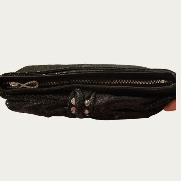 Judith Ripka Black BOW Clutch with Silver Accents EUC - Picture 7 of 14